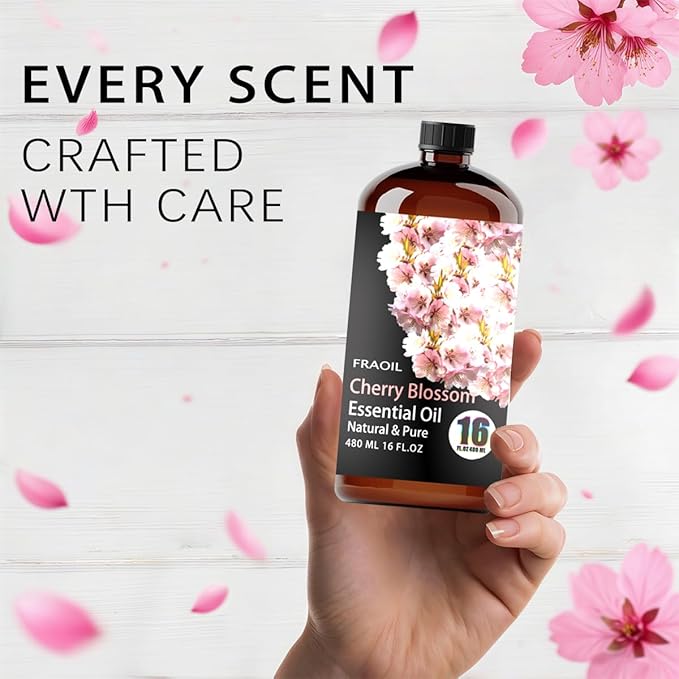 Cherry Blossom Essential Oil, Cherry Blossom Oil 16 Fl Oz 480 ML for Diffuser Humidifier Yoga Cleaning DIY Candle Soap Making Perfume Gift for Women Essential Oils - Bloomnest