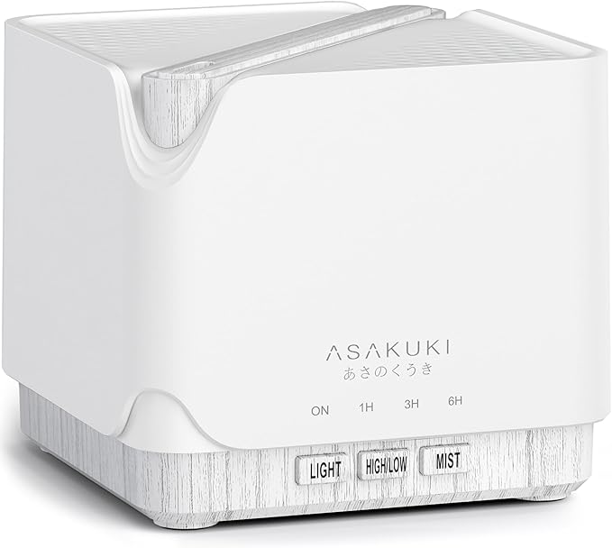 ASAKUKI 700 ml Premium Essential Oil Diffuser, 5 in 1 Ultrasonic Aromatherapy Fragrant Oil Vaporizer Humidifier, Timer and Auto-Off Safety Switch, 7 LED Light Colors - Bloomnest