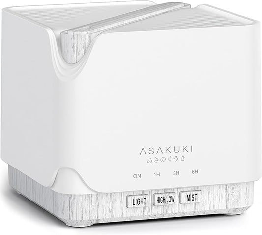 ASAKUKI 700 ml Premium Essential Oil Diffuser, 5 in 1 Ultrasonic Aromatherapy Fragrant Oil Vaporizer Humidifier, Timer and Auto-Off Safety Switch, 7 LED Light Colors - Bloomnest