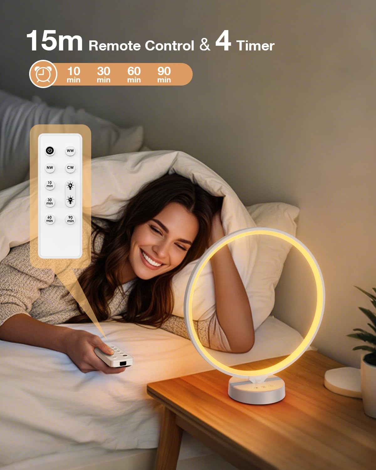 Sun Lamp 10000 Lux Light Therapy Lamp, UV-Free with Remote Control, 3 Color Temperatures, 4 Bright Levels & Timer, Happy Seasonal Sunlight for Home, Office