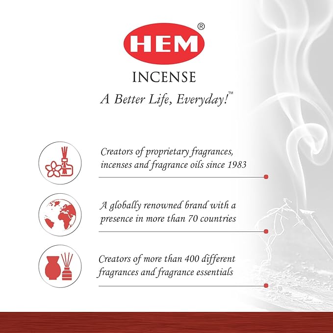 Hem Rose Masala Incense Sticks | Natural Fragrance of Sandalwood for Positivity | Smudge Healing Incense for Stress Relief & Cleansing | Gift Set - Pack of 12 (15 GMS Each)