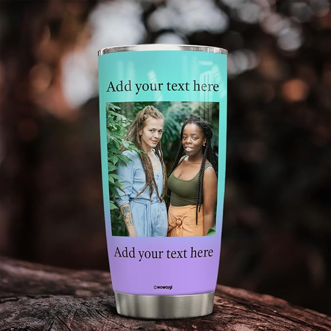 wowcugi Personalized Picture Photo Tumbler Custom Pictures Stainless Steel Insulated Tumblers Coffee Mug 20oz 30oz For Women Girls Birthday Christmas Friendship Cup Gifts For Bestie Best Friend Sister - Bloomnest