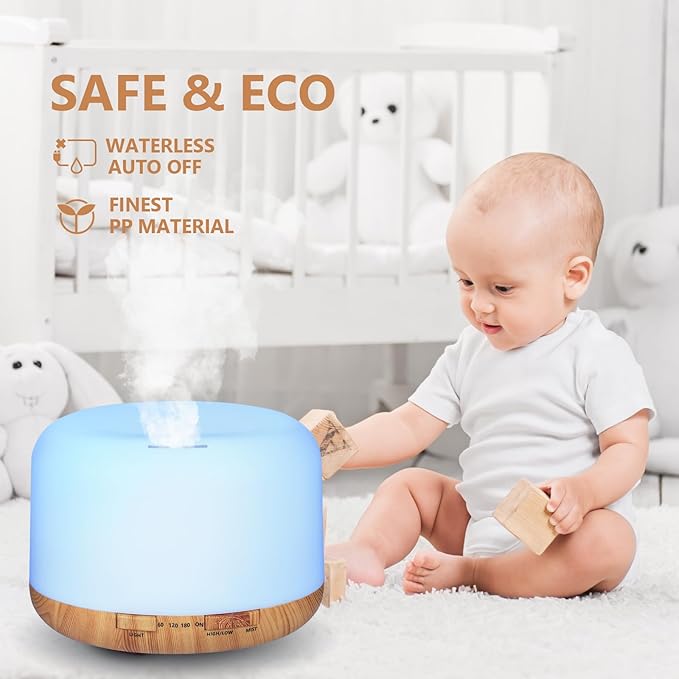 SACATR Essential Oil Diffusers for Home with 36x5mL Oil Diffuser Sets, Ultrasonic Technology, Remote Control for Home Office, Auto Shut-Off 4 Timers 15 Colors - Bloomnest
