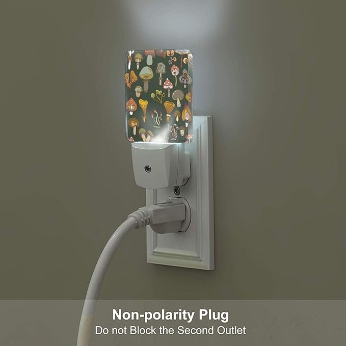 Various Mushrooms Night Light,Plug Into Wall with Dusk to Dawn Light Sensors, Warm Nightlights for Bedroom, Bathroom, Hallway, Kitchen, Gifts Ideal for Boys Girls Women Men - Bloomnest