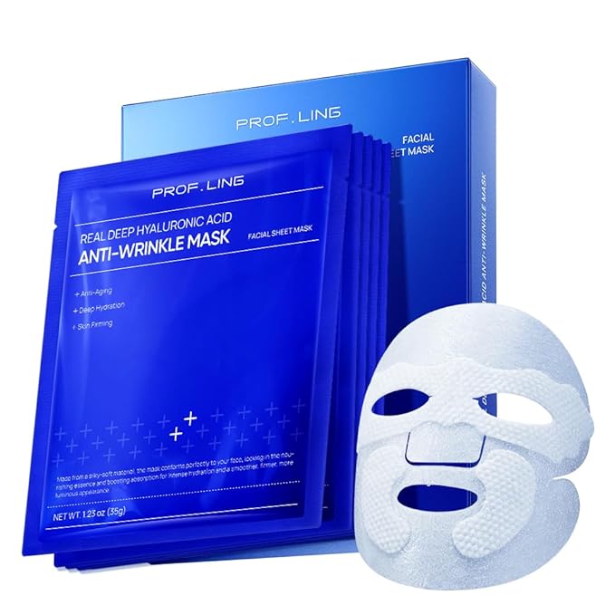 Full-Spectrum Hyaluronic Acid Face Mask – Deep Hydration & Anti-Wrinkle Lifting Sheet Mask, Plumping & Firming Treatment for Fine Lines, Elasticity Boosting Hydrating Facial Mask-5ea - Bloomnest