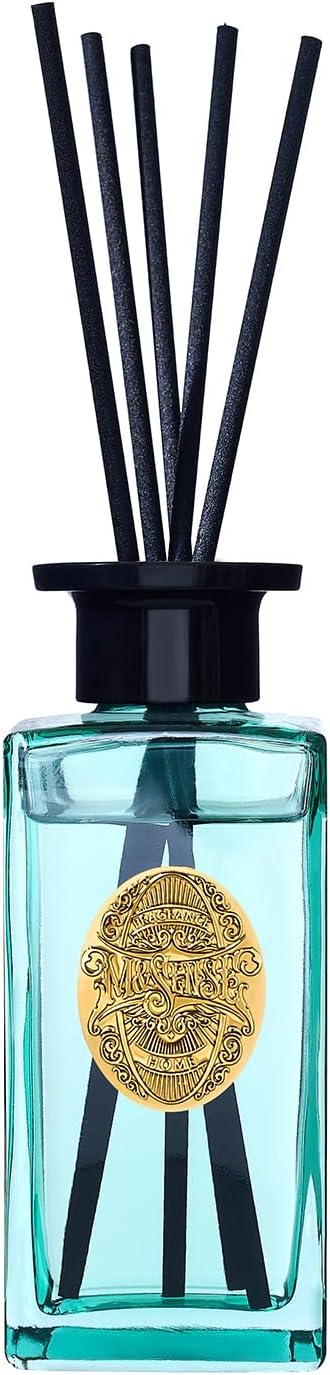 M&SENSE 6.3 oz Large Reed Diffuser Set | Sea Island Cotton Scent Oil Diffuser with Sticks | Hotel Collection Non-Toxic Essential Oil |for Bedroom Bathroom Living Room - Bloomnest