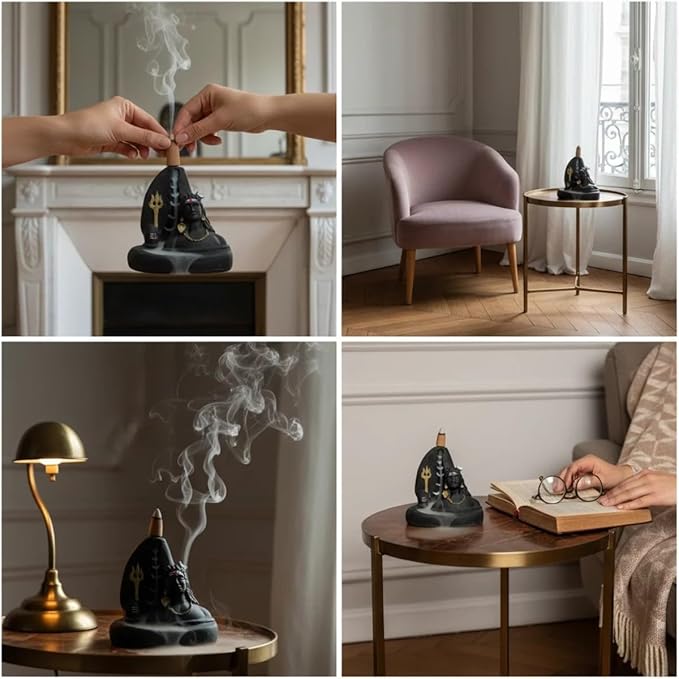 Backflow Incense Cones 60 Count Value Pack, Oudh White Sage Palo Santo Musk, Charcoal Free, Toxin Free, Long Lasting Aromatic Smoke, Meditation Yoga Relaxation Home Spa AyeshaDivinePremiumIncense