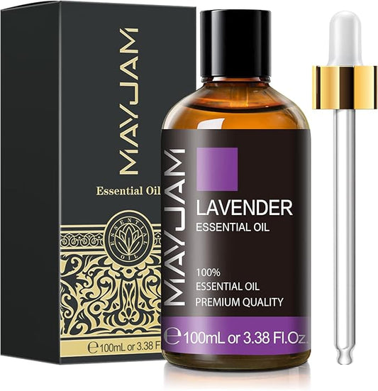 Lavender Essential Oil 100ML, MAYJAM Pure Essential Oils for Diffusers, Massage, Lavender Oil for Soap Candle Making, Huge 3.38FL.OZ Bottle - Bloomnest