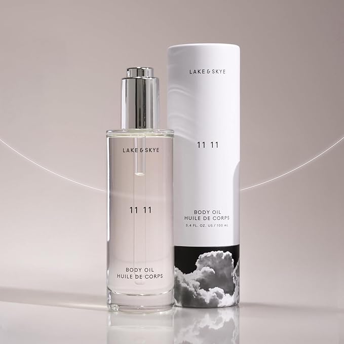 Lake & Skye 11 11 Body Oil, 3.4 fl oz (100 ml), Hydrating with Vitamin E & Sweet Almond Oil - Sheer & Uplifting Scent - Bloomnest