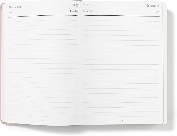 Wykeham's Executive 2026 Daily Journal Planner – US Public Holidays & Format – Customization Available (Rose, 8.5"×5.5") - Bloomnest