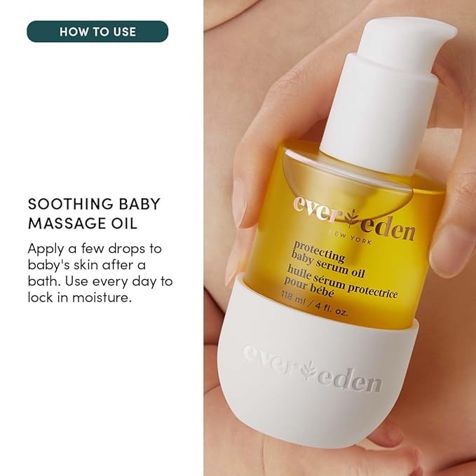 Evereden Protecting Baby Massage Oil, 4 oz. | Baby Oil for Newborn | Clean and Gentle Baby Care | Non-toxic and Fragrance Free | Made with clean ingredients - Bloomnest