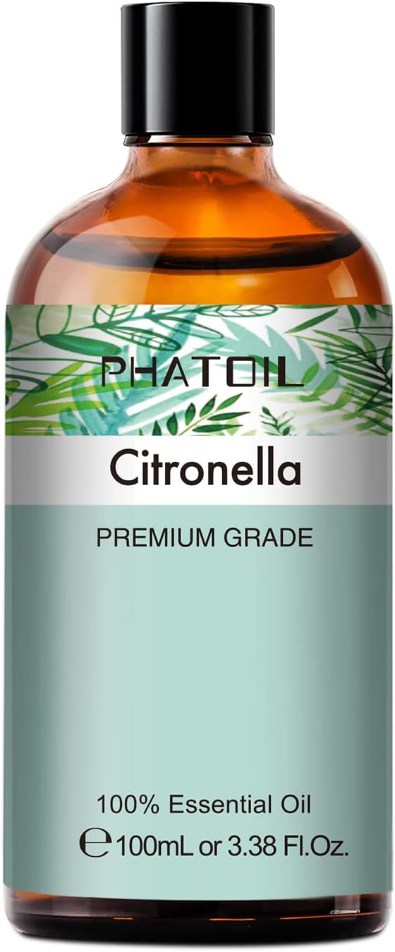 PHATOIL 100ML Citronella Essential Oil, for Aromatherapy Diffusers, Humidifiers, Great for DIY Candle and Soap Making, Gift for Friend PHATOIL