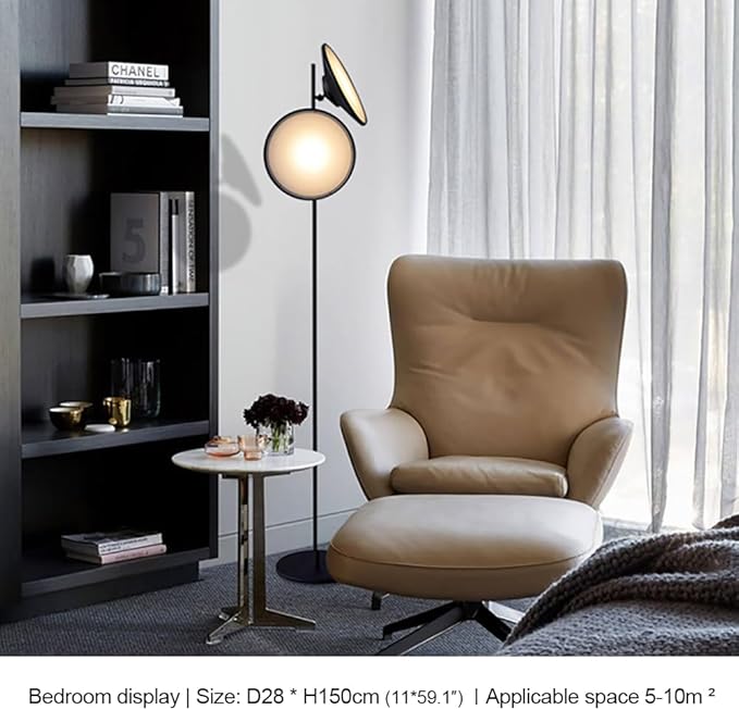 Contemporary Black Floor Lamp Nordic Art Family Living Room Bedroom Creativity Atmosphere LED Decorative Standing Light (D) - Bloomnest