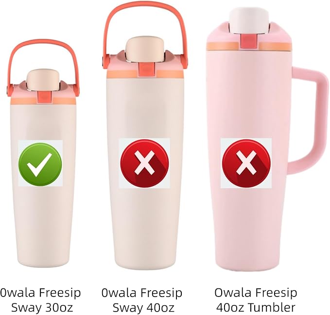 6Pcs Food Grade Straw Replacement Compatible With Owala FreeSip Sway 30oz Water Bottle, With 1 Straw Cleaner, Reusable Black Drinking Straws Fit for Owala Freesip Sway 30oz GL-Auking