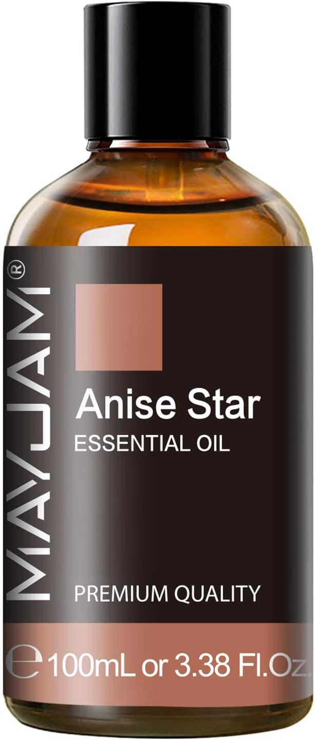 Anise Star Essential Oil, MAYJAM Pure Anise Star Oils for Diffusers, 3.38FL.OZ/100ML Star Anise Essential Oil with Premium Glass Dropper, Anise Oil - Bloomnest