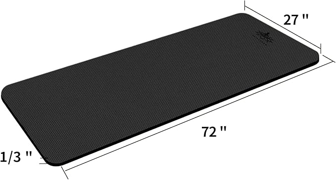 Hatha Yoga Thick TPE Yoga Mat 72"x 27"x1/3 inch Non Slip Eco Friendly Exercise Mat for Yoga Pilates & Floor Workouts