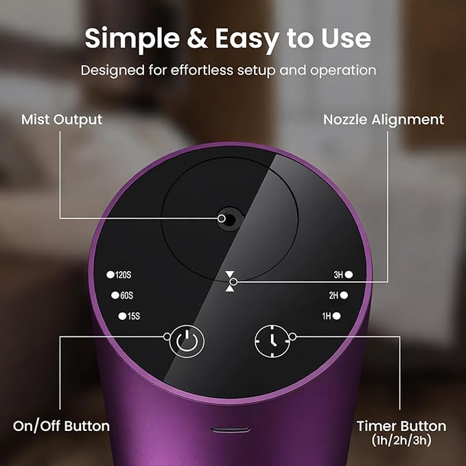 LiteMist Cold Air Essential Oil Diffuser – Waterless Nebulizing Aroma Diffuser, USB-C Cordless 2000mAh Battery, Aluminum Portable Scent Diffuser for Home Office Car, 0.7oz / 20ml - Bloomnest