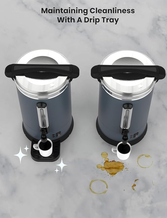 Commercial 100-Cup Stainless Steel Coffee Urn ， 12L/3.2Gal Electric Coffee Maker with Double Wall Insulation ，Hot Beverage Dispenser for Events, Catering & Buffets - Bloomnest