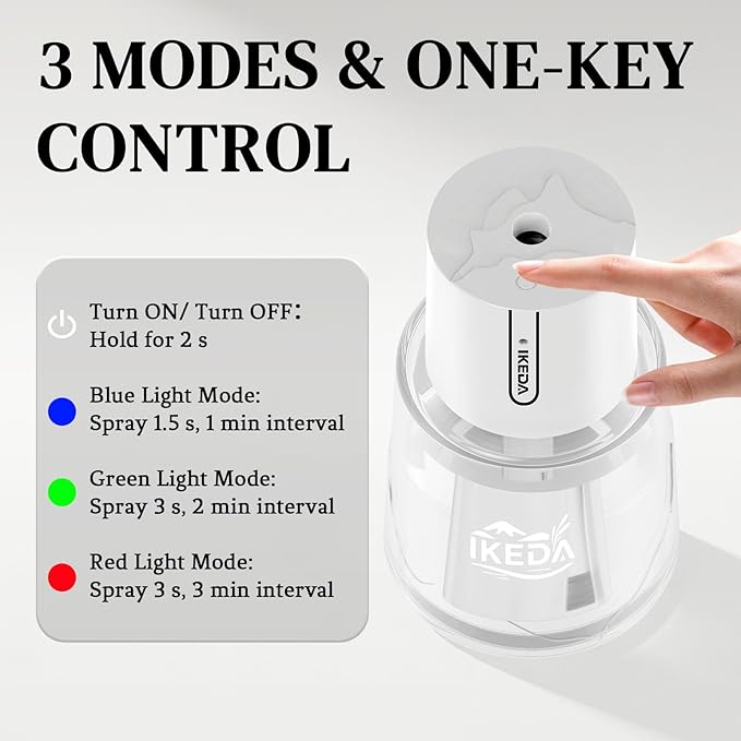 Ikeda Car Diffusers for Essential Oils,100ml Glass Car Essential Oil Diffuser, Smart Car Humidifier Diffuser, 3 Timers & 300 mAH Battery Operated Car Aroma Diffuser for Travel, Auto Shut-Off,White - Bloomnest