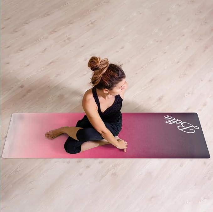 Custom Name Yoga Mat,Personalized Travel Yoga Exercise Mat,Non Slip,Perfect for Kids & Adults,Gradient Color E Series - Bloomnest