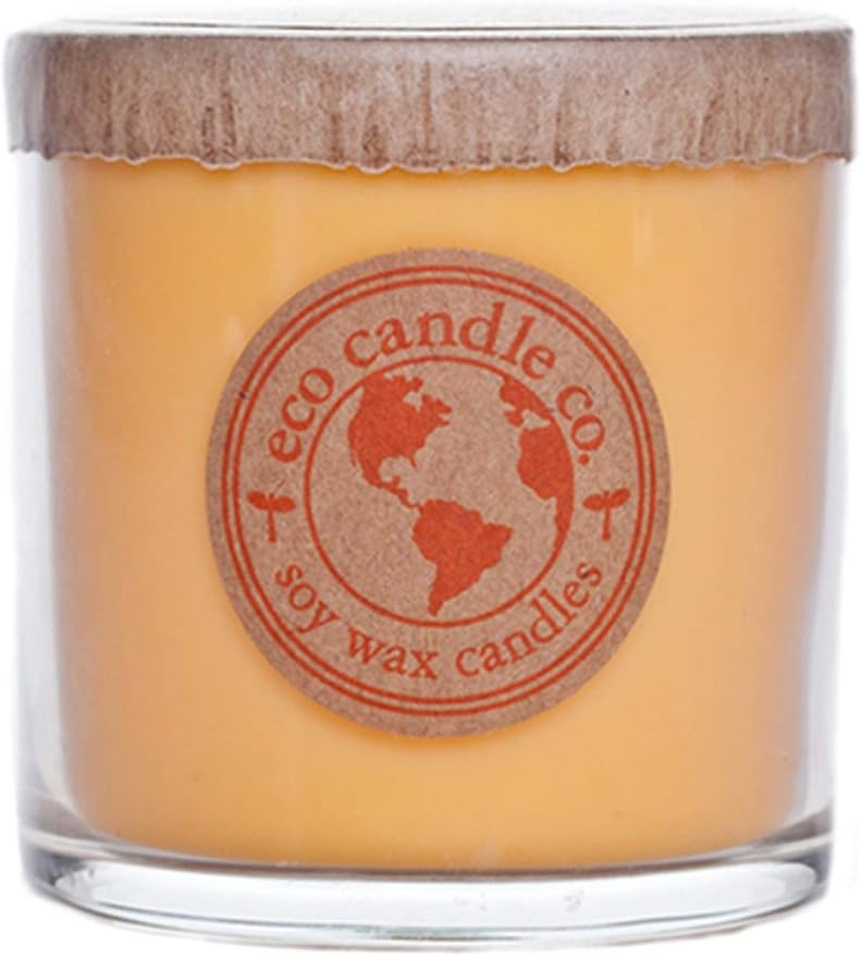 ECO CANDLE CO. Recycled Candle, Citrus Squeeze, 6 oz. - Scents of Orange, Tangerine, Grapefruit, Lemon, & Lime - 100% Soy Wax, No Lead, Kraft Paper Label & Lid, Hand Poured, Midwest Grown Soybeans - Bloomnest