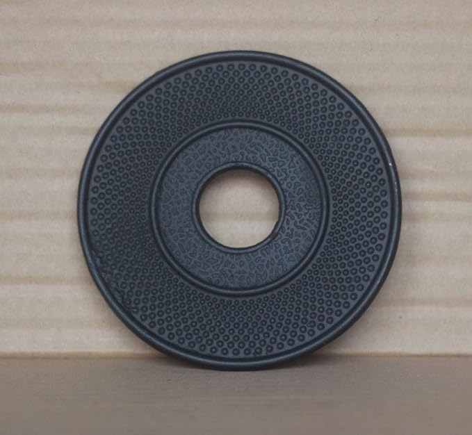 HwaGui Cast Iron Teapot Trivet with Rubber Pegs for Kitchen Or Dining Table, 5.5 Inch-Black - Bloomnest