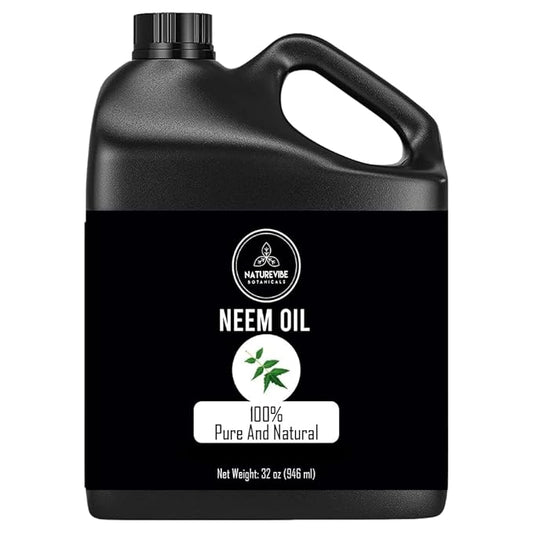 Naturevibe Botanicals Neem Oil 32 Ounces | 100% Pure and Natural | Great for Skin Care and Hair Care - Bloomnest