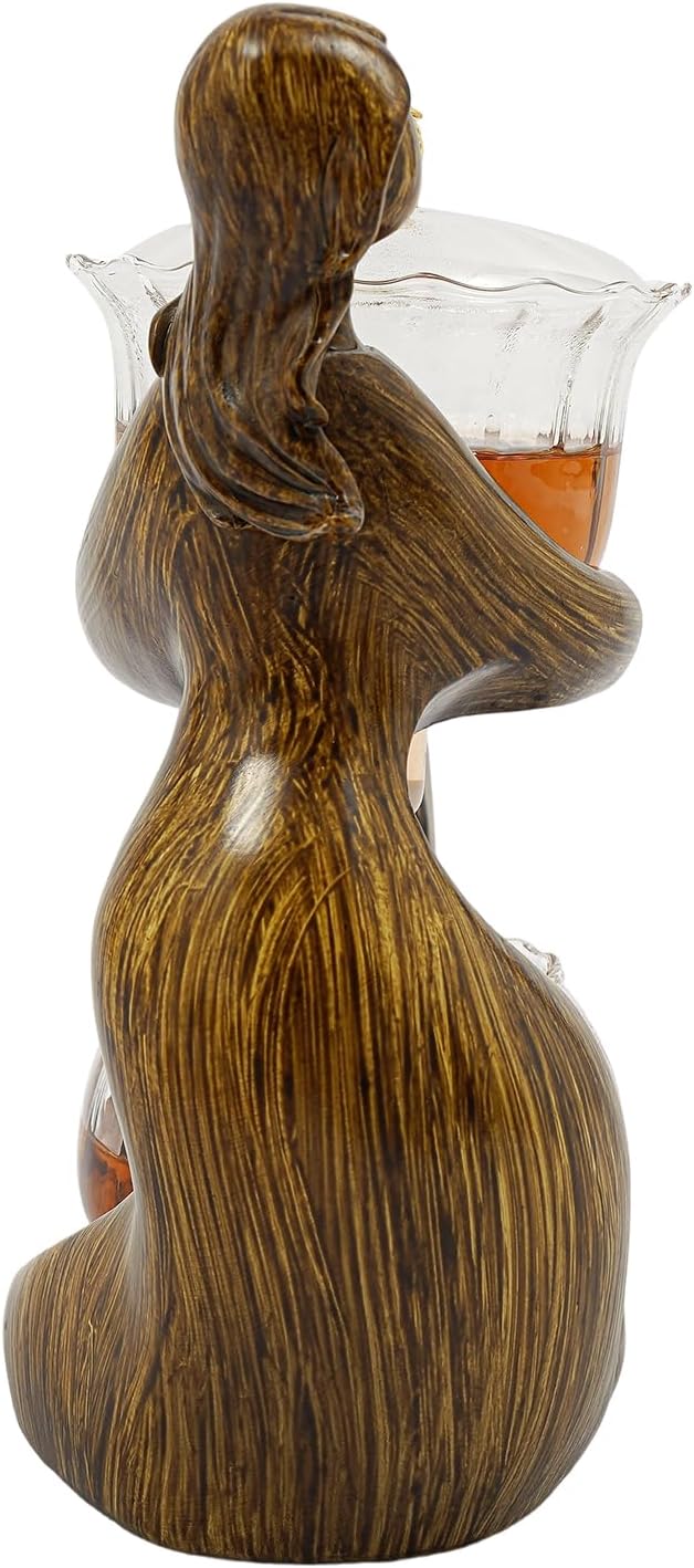 Semi Automatic Glass Teapot Set with 6 Small Cups, Magnetic Teapot with Infuser Tea Maker Machine for Homes, Offices, Gatherings (Coffee)