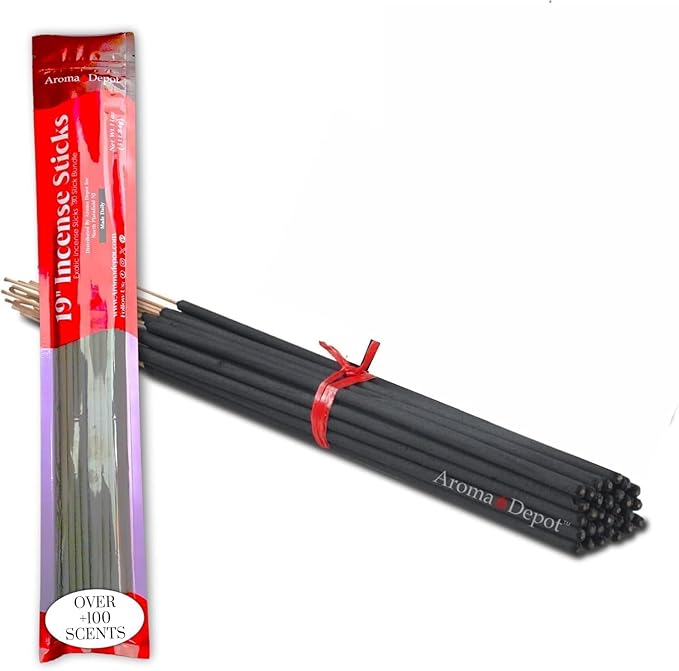 Aroma Depot 19'' French Vanilla Most Exotic Incense Sticks. One Bundle Approx 27 to 30 Sticks, Jumbo 19 inch Long, Natural 19'' Extra Large Incense Sticks. Burns for 3 to 4 Hours Each. Long Lasting AromaDepotInc