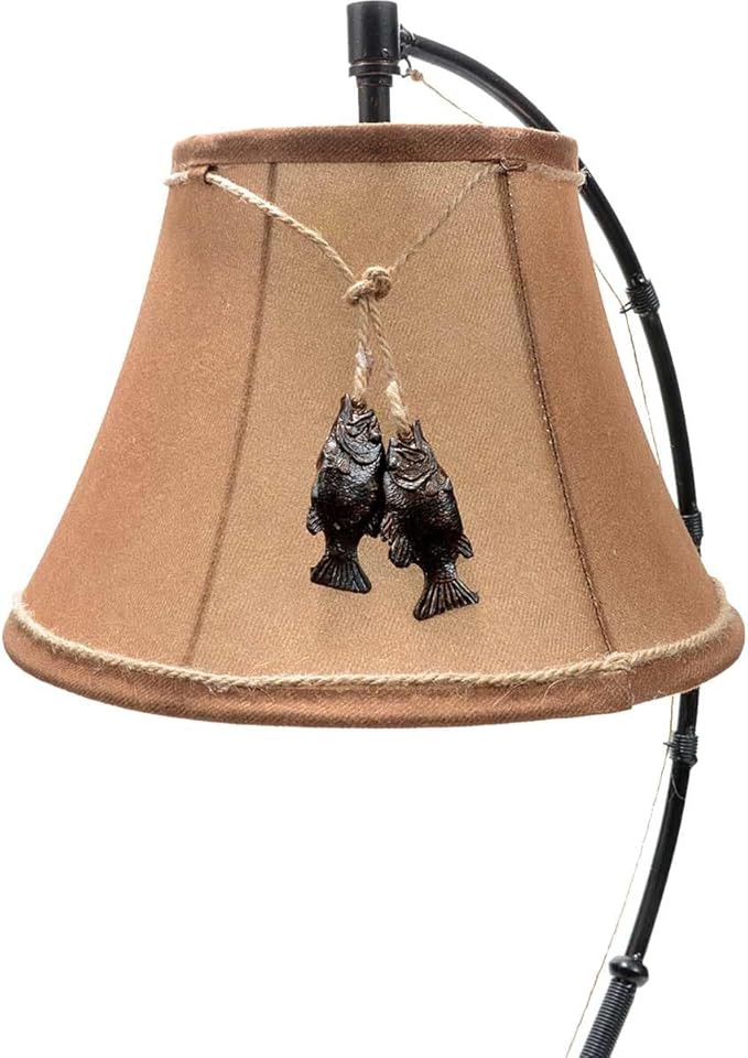 BLACK FOREST DECOR - Fishing Reel Table Lamp with Faux Moleskin Shade - Perfect Cabin & Lodge Decor - 28" x 15" x 13" - Bloomnest