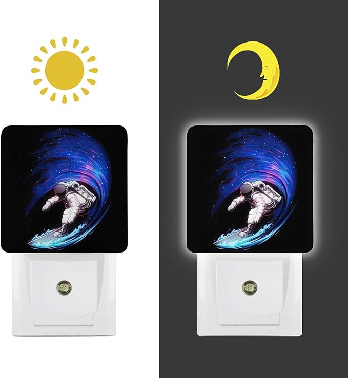 Space Astronaut Night Light, Plug into Wall Decor Nightlights for Bedroom, Bathroom, Hallway, Kitchen, with Dusk to Dawn Light Auto Sensors LED Night Lights for Boys Girls Women Men Room Gifts - Bloomnest