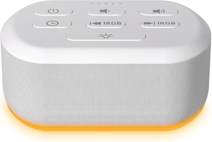 White Noise Machine Sound Machine 30 Soothing Sounds Brown Noise Machine with 12 Night Light Colors Sleep Sound Machine for Adults Baby Kids Noise Canceling for Office Home Privacy Auto-Off Timer