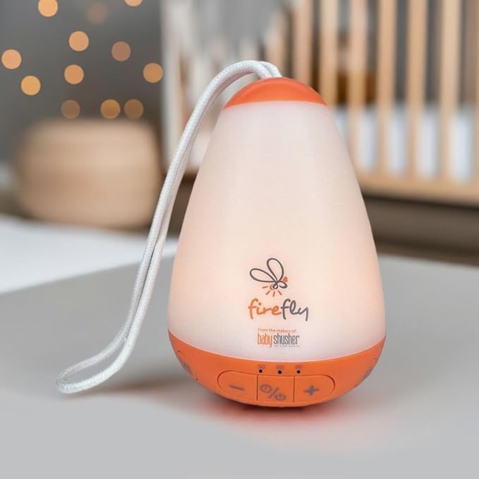 Baby Shusher Firefly Baby Soother for Crying Babies with Nightlight - White Noise Sound Machine, Baby Soother for Sleeping, Newborn Essentials for Crib, USB Rechargeable - 1 Count - Bloomnest