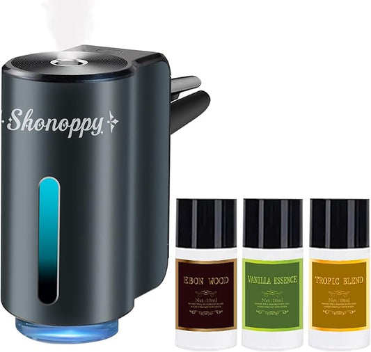 Smart Car Air Freshener Diffuser,Car Aroma Diffuser Air Freshener Spray Automatic with 6PCS Cologne Aromatherapy Oil (Grey 3PCS) - Bloomnest