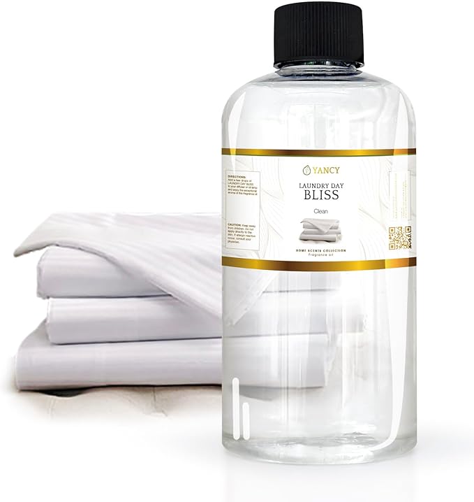 YANCY Laundry Day Bliss Home Collection Fragrance Oil (8 oz), Fresh Laundry-Inspired Scent, Clean Aroma for Diffusers, Oil Burners & Aroma Lamps, Crisp Scent for Daily Freshness YancySpa