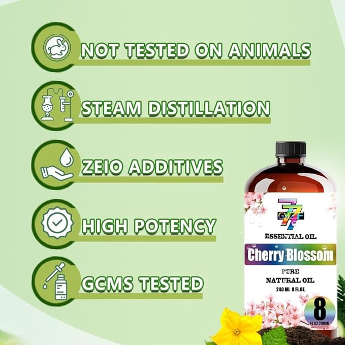 Cherry Blossom Essential Oil (8 oz / 240 ml) – Cherry Blossom Oils for diffusers, humidifiers, Home Baths, Cleaning Products, Yoga, DIY Soaps and DIY Scented Candles - Bloomnest