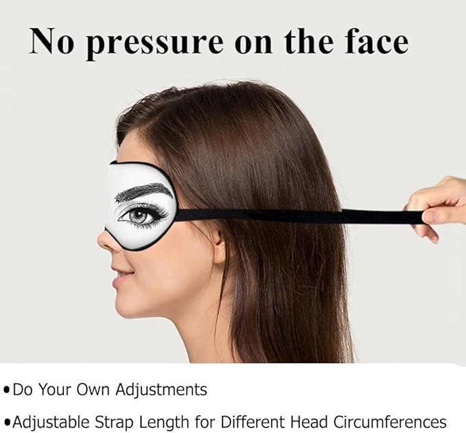 Sexy Eyes Sleep Eye Mask Woman Eyelashes Eyebrows Beautiful Silk Eye Mask Sleeping Soft Eye Shade Cover for Men Women Boy Girl Airplane Travel with Elastic Strap - Bloomnest