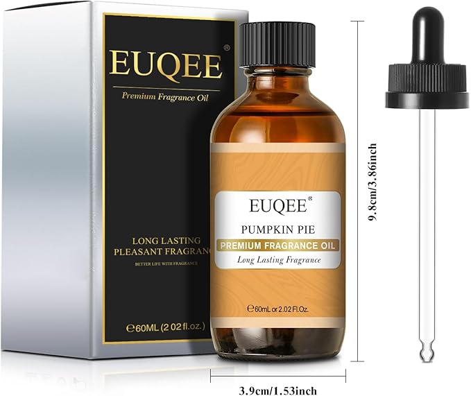 EUQEE Pumpkin Pie Fragrance Oil, Premium Pumpkin Pie Scented Essential Oils with Glass Dropper for Soap & Candle Making, Bath Bombs (2.02 Fl oz/60 ml) - Bloomnest