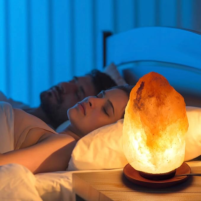 2 Pack Salt Lamp Cord Replacement with 2 Pack Wooden Tray and 8 Pack 15 Watts E12 Halogen Salt Lamp Bulbs