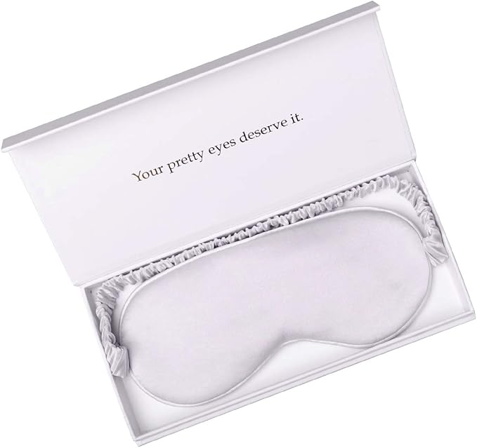 Silk Sleep Mask Light Blocking Luxury 100% Mulberry 19mm Silk Eye Mask Eye Cover Blindfold Ultra Soft Light & Comfy Anti Aging Skin Care with Travel Bag Gift Package - Bloomnest
