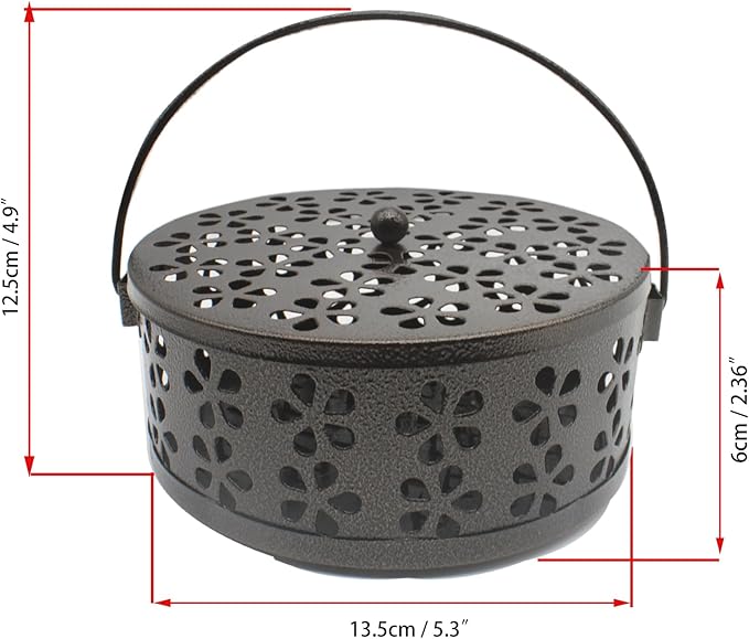 1pcs Mosquito Coil Holder Retro Incense Coils Holder Portable Incense Burner Holders with Handle for Home Camping Indoor Outdoor Patio - Bloomnest