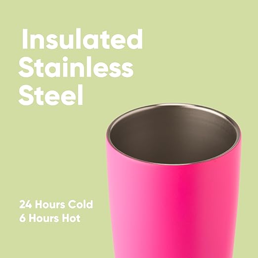 Owala SmoothSip Insulated Stainless Steel Coffee Tumbler,Reusable Iced Coffee Cup,Hot-Coffee Travel Mug,BPA Free,20 oz,Pink (Watermelon Breeze),(Pack of 8) Owala
