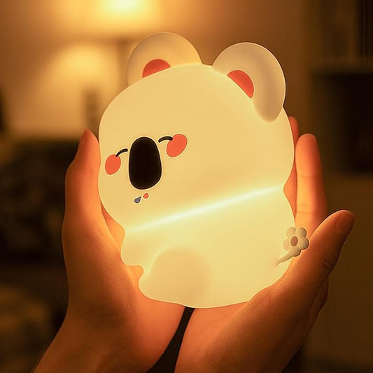 Koala Night Light for Kids Nursery - Cute Silicone Animal Baby Light with 3-Level Dimmable LED, Portable Toddler Sleep Lamp for Bedroom, Breastfeeding, Kids Room, Funny Xmas Birthday Gifts - Bloomnest