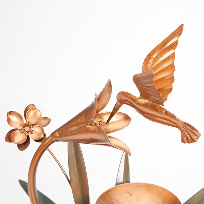 Bits and Pieces - Indoor Hummingbird Lily Fountain - Zen Tabletop Water Fountain - Bloomnest