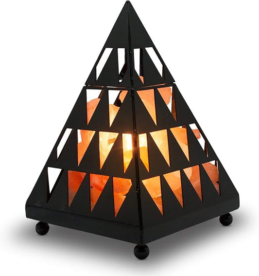Himalayan Glow Pyramid Style Crystal Salt Night Light lamp with Pink Salt Chunks, Salt Lamp Bulb,(ETL Certified) Dimmer Switch, Unique Lightening Ambience - Bloomnest