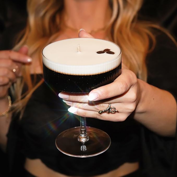Espresso Martini Candle, 50+ Hour Long-Lasting Burn Handcrafted Decorative Candles for Home Scented, Coffee Bar Accessories & Decor, Birthday Candle Martini Party Decorations - Bloomnest