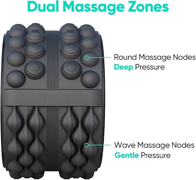 FitBeast Back Roller, Back Wheel Foam Roller - Targeted Muscle Roller for Deep Tissue Massage, Back Stretcher - Bloomnest