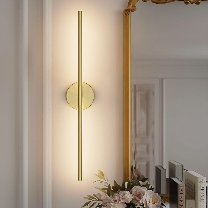28In Gold Bathroom Vanity Light Fixtures Over Mirror Hardwired ED 360° Rotatable Modern Bathroom Sconces 3000K Warm Light - Bloomnest