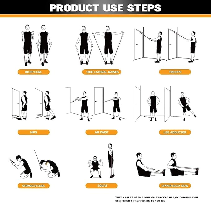 VEICK Resistance Bands, Exercise Bands, Workout Bands, Resistance Bands for Working Out with Handles for Men and Women, Exercising Bands for Fitness Weights Work Out at Home - Bloomnest