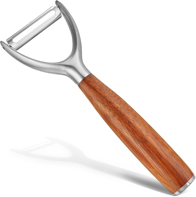 Premium Y Type 304 Stainless Steel Multifunctional Kitchen Peeler Real Wood Handle Ultra Sharp Blade Vegetable Potato Apple(Boluoge) - Bloomnest